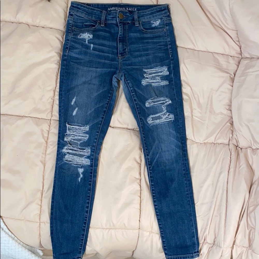 Ripped Blue Skinny Jeans